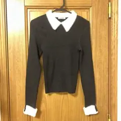 INGNI 黒 リブニット ファー襟