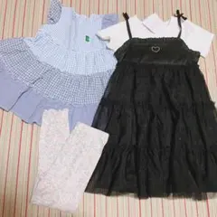 通園 通学 女の子 ワンピース チュニック レギンス 120 3着セット