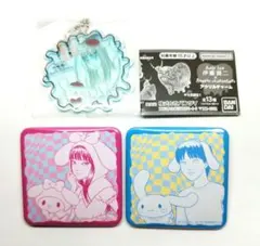 伊藤潤二 × サンリオ　スクエア缶バッジ　アクリルチャーム　3個セット　富江