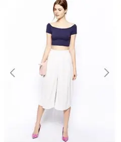 新品 ワイドパンツ ホワイト イギリスで購入