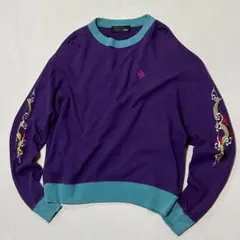 00s aldies 龍 和柄 刺繍 スウェット ボックスシルエット グランジ