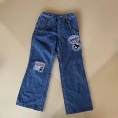 DOUBLE.B デニムパンツ 130cm ミキハウス　刺繍　ワッペン
