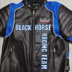 カドヤ　ブラックホース　ライダースジャケット　3L　紺 STALLION