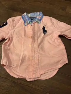 ラルフローレン　ピンク長袖シャツ　12M