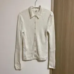 UNIQLO メリノリブポロカーディガン オフホワイト