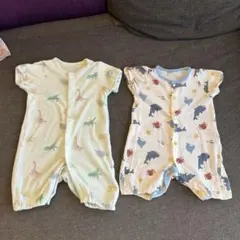 恐竜と海の生物柄ロンパース2点セット