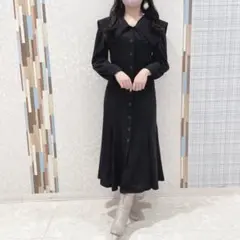 AnMILLE アンミール 大襟パイピングワンピース