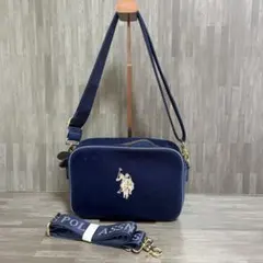 U.S. POLO ASSN. コーデュロイ ショルダーバッグ ネイビーのサムネイル
