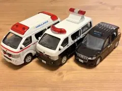 ダイヤペット セット ジャパンタクシー パトカー 救急車 ハイエース ミニカー