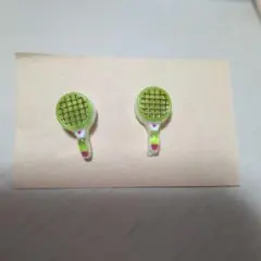 ハンドメイド テニスラケット ピアス①