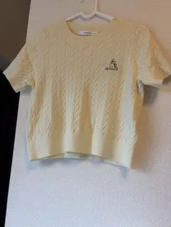 Arpege Rirandture ケーブルニット 半袖 イエロー