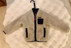 patagonia フリースジャケット 3T ベージュ/ネイビー