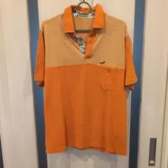 Lacoste オレンジ ストライプ ポロシャツシャツ　ラコステ　L メンズ