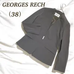 GEORGES RECH ノーカラージャケット 38（M相当）グレー