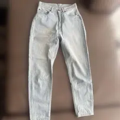 ライトブルー ハイウエスト ストレートジーンズ S