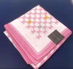新品✨CELINE セリーヌ 大判ハンカチ マカダム　ピンク スカーフ