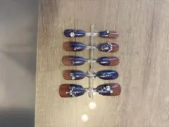 ネイルチップ ハンドメイド 冬の夕暮れ