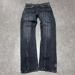 00s【archive】gimmick denim pants/Y2K/ブラック