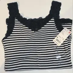 ストライプ 2WAYリブレースタンクトップ Mサイズ