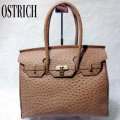 オーストリッチ 本革 ハンドバッグ 肩掛け ビンテージ　カデナ イギリス製