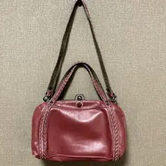 希少　美品 銀座エンゼル　2wayがま口　レザーバッグ　ショルダー y2k