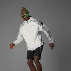 adidas TERREX ナイロンジャケット ホワイト/グレー Lサイズ