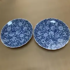 たち吉 橘吉 染付牡丹 輪花唐草 中皿 2枚 - メルカリ