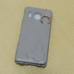 ミッキーマウス型押しスマホケース グレージュAQUOS Senseのサムネイル