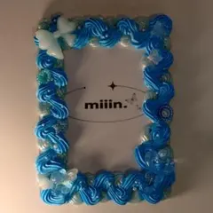 ホイップデコ硬質ケースデコレーションフレーム トレカケース 青 水色 推しカラー