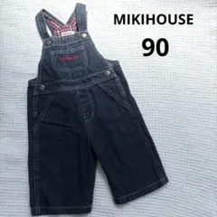 ミキハウス オーバーオール 90 ベビー服 デニム 子供服 チェック柄