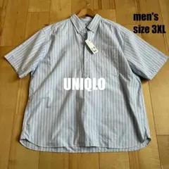 UNIQLO オックスフォードストライププルオーバーシャツ 3XL 半袖 大きいのサムネイル