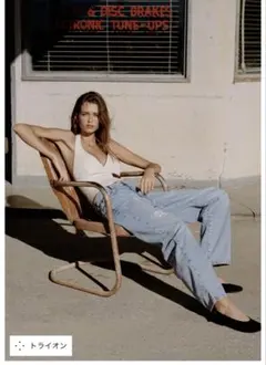 ZARAザラ ダメージ加工バギーレースデニムパンツ