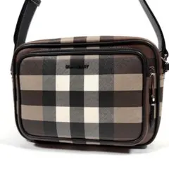 【未使用に近い】【現行】バーバリー　パディバッグ　チェック柄　PVC ブラウン