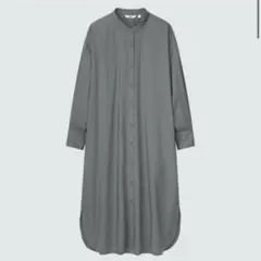 UNIQLO コットンギャザーロングシャツワンピ