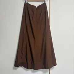 SIMPLICITE シンプリシティエ リヨセル ロングスカートフレア ブラウン