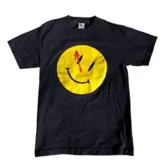 【希少】ALSTYLE ぶち抜き スマイル プリント Tシャツ ブラック S