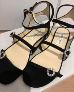 ジミーチュウ★ビジューストラップサンダル 36.5☆ほぼ新品