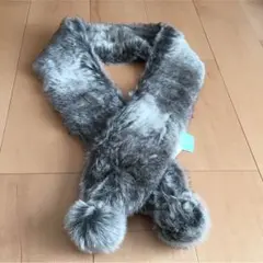 新品！フェイクファー マフラー グレー  未使用品【送料込】