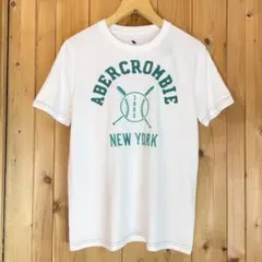 US限定モデル！ソフトな着心地♩ベースボールワッペン/半袖Tシャツ/アバクロ