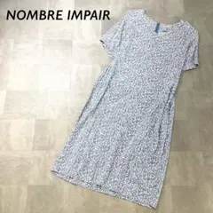 NOMBRE IMPAIR 花柄 Vネック ワンピース 半袖 ブルー系のサムネイル