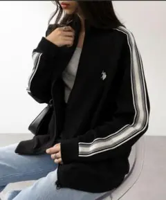 【U.S. POLO ASSN.】ワンポイント袖ライントラックジャケット