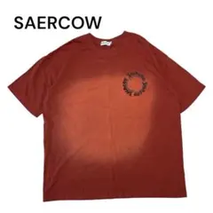 SAERCOW 半袖 Tシャツ メンズ ブラウン L 綿100 ビッグ