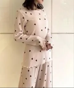 ランダムハート柄ロングパンツ gelato piqué