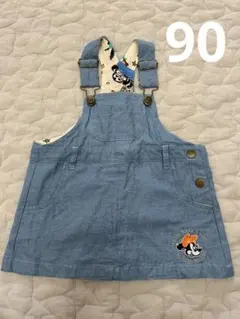 ミッキーマウス デニムオーバーオール 90cm