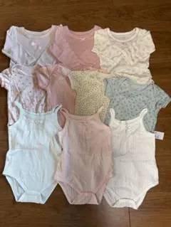 ユニクロ ロンパース ボディスーツ 80 コットン メッシュ