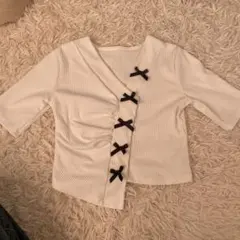 ホワイトラップTシャツ（リボン付き）のサムネイル
