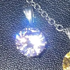 タンザナイト　シルバー　ネックレストップ　6ミリ チャーム　artificial