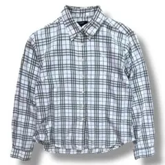 BURBERRRY LONDON バーバリー ボタンダウンシャツ M白グレー