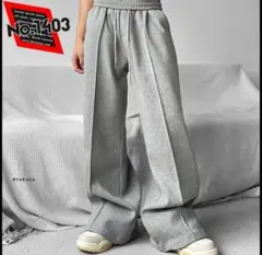 Y2Kルーズ センタープリーツ スウェットパンツ ストリートルームウェア XL