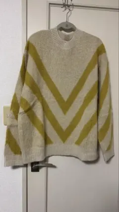 オーバーニット イエロー・ホワイト